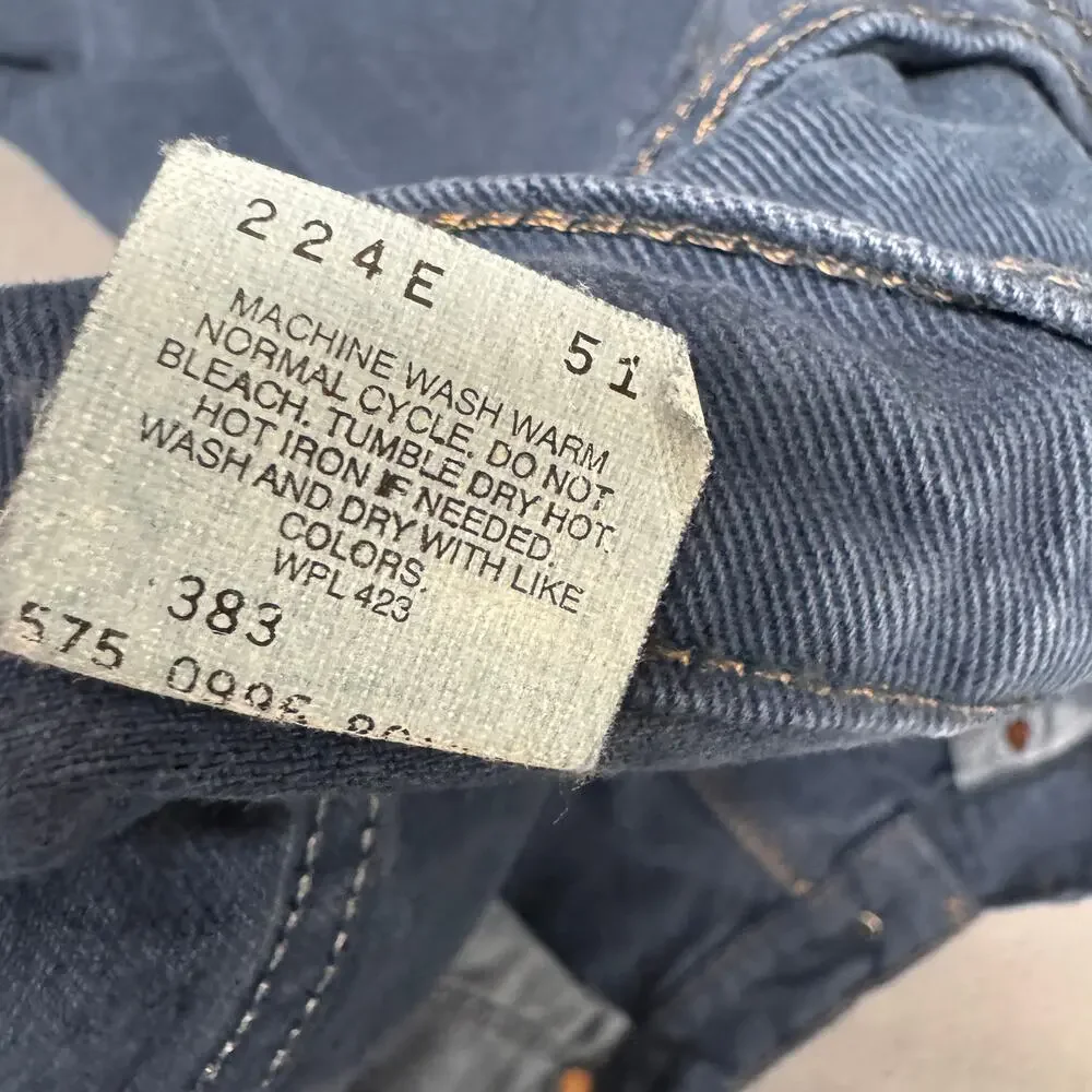 Levi's 555 Jeans Mens 38x30 (38x29 Actual) USA Orange Tab Indigo Blue VINTAGE - Picture 8 of 9